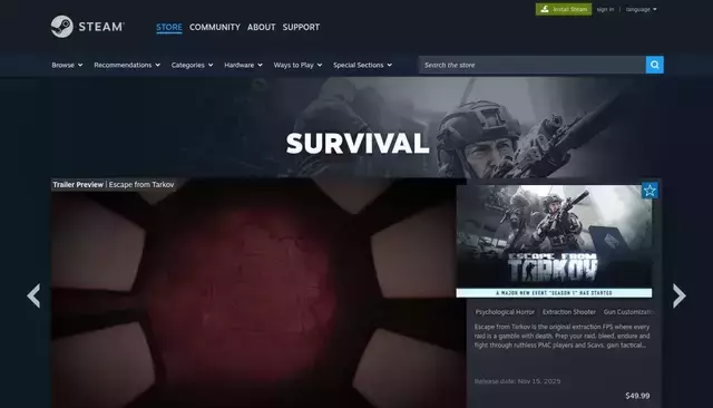 store.steampowered.com homepage screenshot