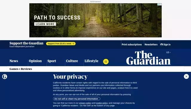 theguardian.com homepage screenshot