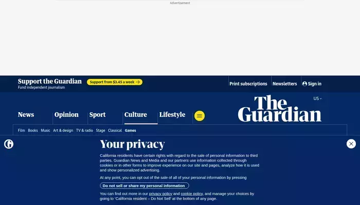 theguardian.com homepage screenshot