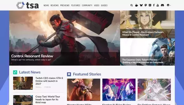 thesixthaxis.com homepage screenshot