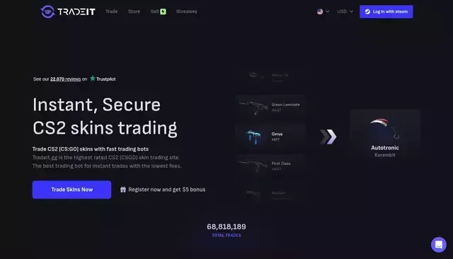tradeit.gg homepage screenshot