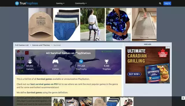 truetrophies.com homepage screenshot