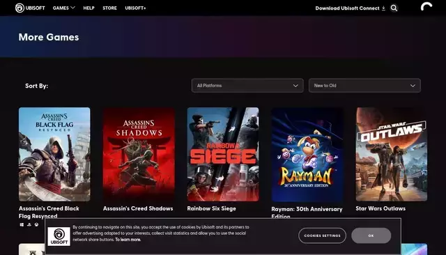 ubisoft.com homepage screenshot