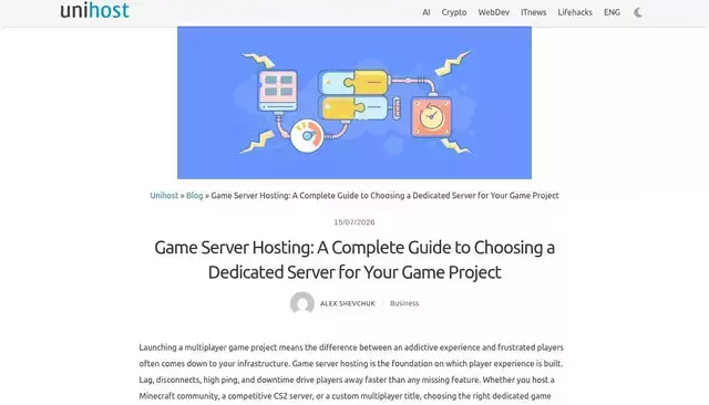 unihost.com homepage screenshot