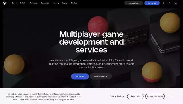 unity.com homepage screenshot