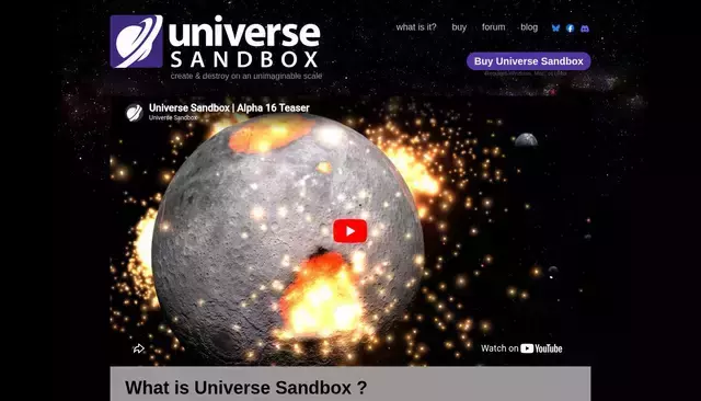 universesandbox.com homepage screenshot