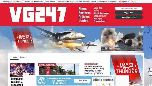 vg247.com homepage screenshot