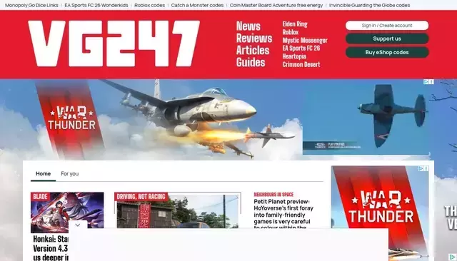 vg247.com homepage screenshot