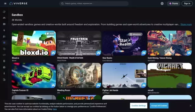 viverse.com homepage screenshot