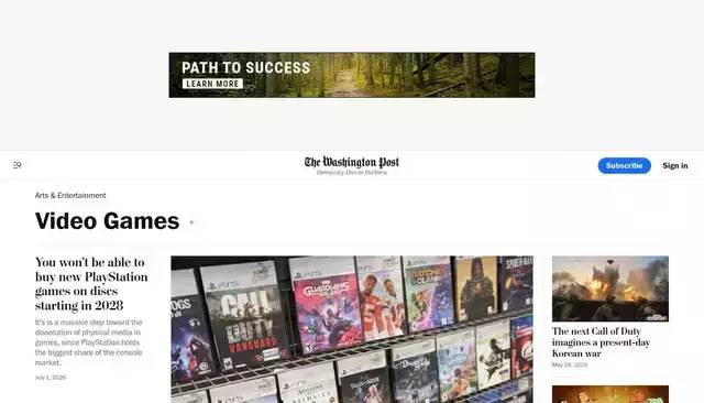 washingtonpost.com homepage screenshot