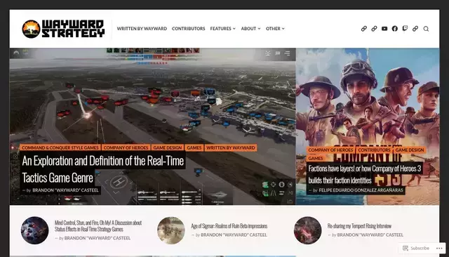 waywardstrategy.com homepage screenshot