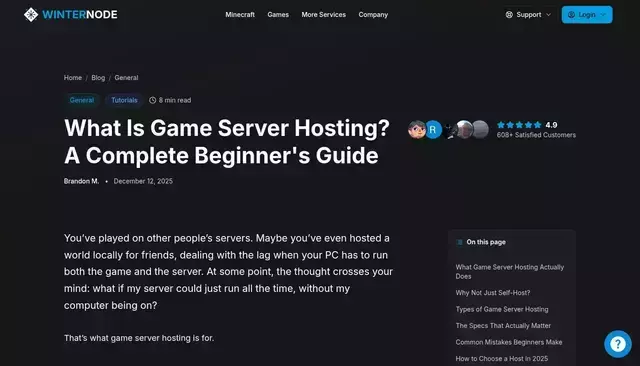 winternode.com homepage screenshot
