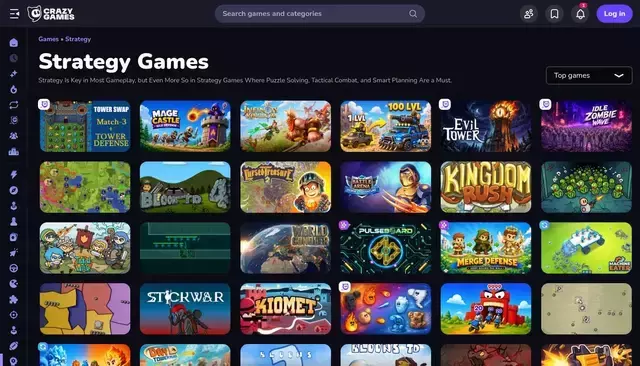 www.crazygames.com homepage screenshot