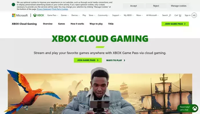 xbox.com homepage screenshot