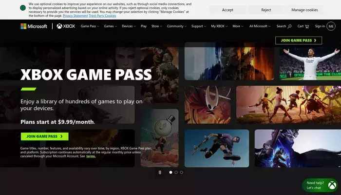 xbox.com homepage screenshot