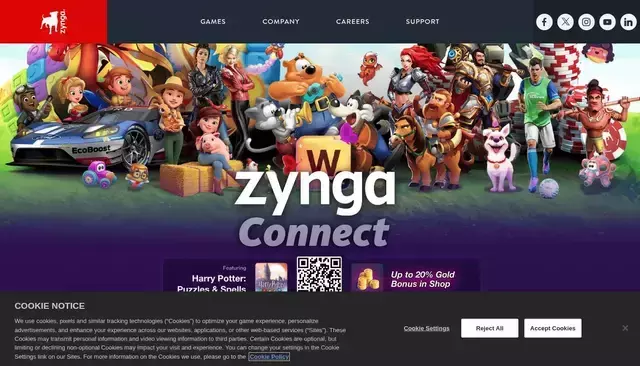 zynga.com homepage screenshot